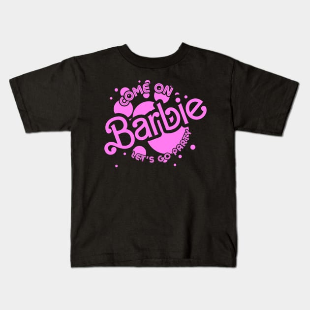 Come On Barbie Dots Kids T-Shirt by LopGraphiX